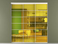 Перегородка Формато внутри проёма 3 створки с синхронным механизмом