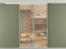 Перегородка Formato вдоль стены на потолок 2 створки с синхронным механизмом