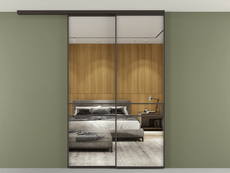 Перегородка Formato вдоль стены на потолок 2 створки с синхронным механизмом