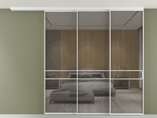 Перегородка Формато вдоль стены на потолок 3 створки с синхронным механизмом