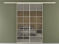 Перегородка Формато вдоль стены 2 створки