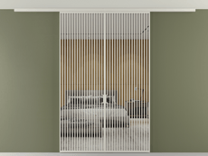 Перегородка Формато вдоль стены на потолок 2 створки