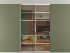 Перегородка Формато внутри проёма скрытое крепление в потолок 2 створки