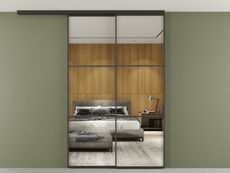 Перегородка Формато вдоль стены на потолок 2 створки с синхронным механизмом