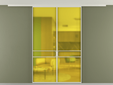 Перегородка Formato вдоль стены на потолок 2 створки