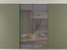 Перегородка Формато внутри проёма скрытое крепление в потолок 2 створки