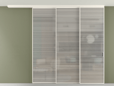 Перегородка Formato вдоль стены на потолок 3 створки с синхронным механизмом