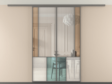 Перегородка Мозаик вдоль стены на потолок 2 створки