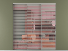 Перегородка Формато внутри проёма 3 створки с синхронным механизмом