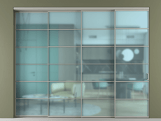 Перегородка Формато внутри проёма 4 створки с синхронным механизмом