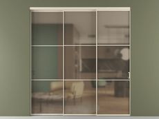 Перегородка Формато внутри проёма 3 створки с синхронным механизмом