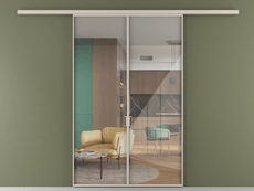 Перегородка Формато вдоль стены 2 створки