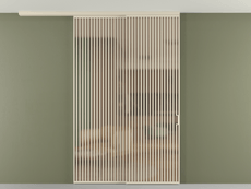 Перегородка Formato вдоль стены на потолок 2 створки с синхронным механизмом