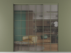 Перегородка Формато внутри проёма 3 створки с синхронным механизмом