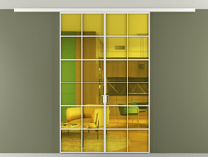 Перегородка Formato вдоль стены на потолок 2 створки