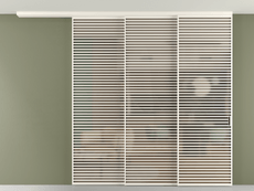 Перегородка Формато вдоль стены на потолок 3 створки с синхронным механизмом