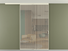 Перегородка Формато вдоль стены на потолок 2 створки с синхронным механизмом