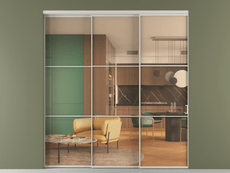 Перегородка Формато внутри проёма 3 створки с синхронным механизмом