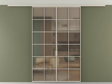 Перегородка Formato вдоль стены на потолок 2 створки