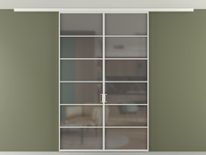 Перегородка Формато вдоль стены на потолок 2 створки