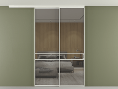 Перегородка Формато вдоль стены на потолок 2 створки с синхронным механизмом