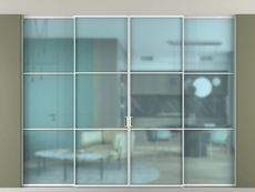 Перегородка Формато внутри проёма скрытое крепление в потолок 4 створки