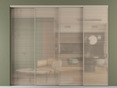 Перегородка Формато внутри проёма 4 створки с синхронным механизмом