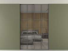 Перегородка Formato внутри проёма скрытое крепление в потолок 2 створки