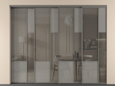 Перегородка Мозаик внутри проёма 4 створки с синхронным механизмом