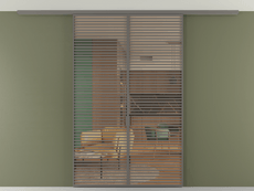 Перегородка Формато вдоль стены на потолок 2 створки