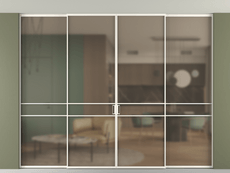 Перегородка Формато внутри проёма скрытое крепление в потолок 4 створки