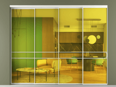 Перегородка Formato внутри проёма 4 створки с синхронным механизмом