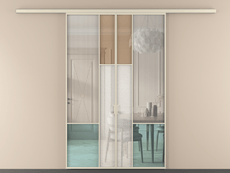 Перегородка Mosaic вдоль стены 2 створки