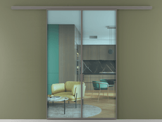 Перегородка Формато вдоль стены 2 створки