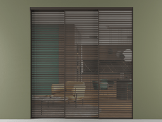 Перегородка Формато внутри проёма 3 створки с синхронным механизмом