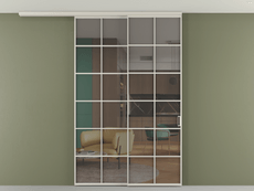 Перегородка Formato вдоль стены на потолок 2 створки с синхронным механизмом