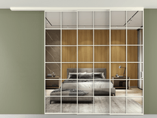 Перегородка Формато вдоль стены на потолок 3 створки с синхронным механизмом