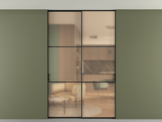 Перегородка Formato внутри проёма скрытое крепление в потолок 2 створки