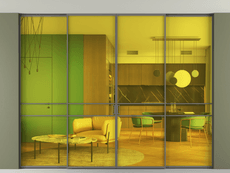 Перегородка Formato внутри проёма скрытое крепление в потолок 4 створки