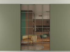 Перегородка Формато внутри проёма скрытое крепление в потолок 2 створки