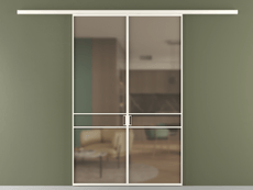 Перегородка Формато вдоль стены 2 створки