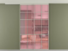 Перегородка Формато вдоль стены на потолок 2 створки с синхронным механизмом