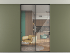 Перегородка Формато внутри проёма скрытое крепление в потолок 2 створки