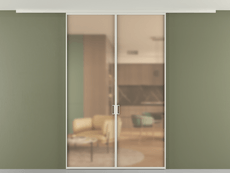 Перегородка Formato вдоль стены на потолок 2 створки