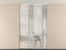 Перегородка Мозаик внутри проёма скрытое крепление в потолок 2 створки