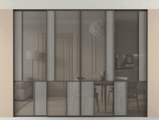 Перегородка Мозаик внутри проёма скрытое крепление в потолок 4 створки