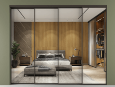 Перегородка Формато внутри проёма 4 створки с синхронным механизмом