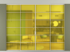 Перегородка Formato внутри проёма скрытое крепление в потолок 4 створки