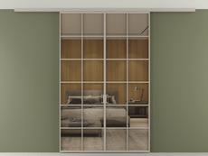 Перегородка Формато вдоль стены на потолок 2 створки