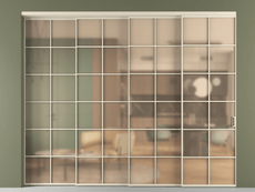 Перегородка Formato внутри проёма 4 створки с синхронным механизмом